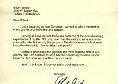 Gil Singer Thank You from Charlie Crist