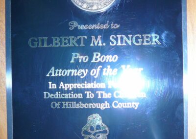 gil singer pro bono attorney or the year