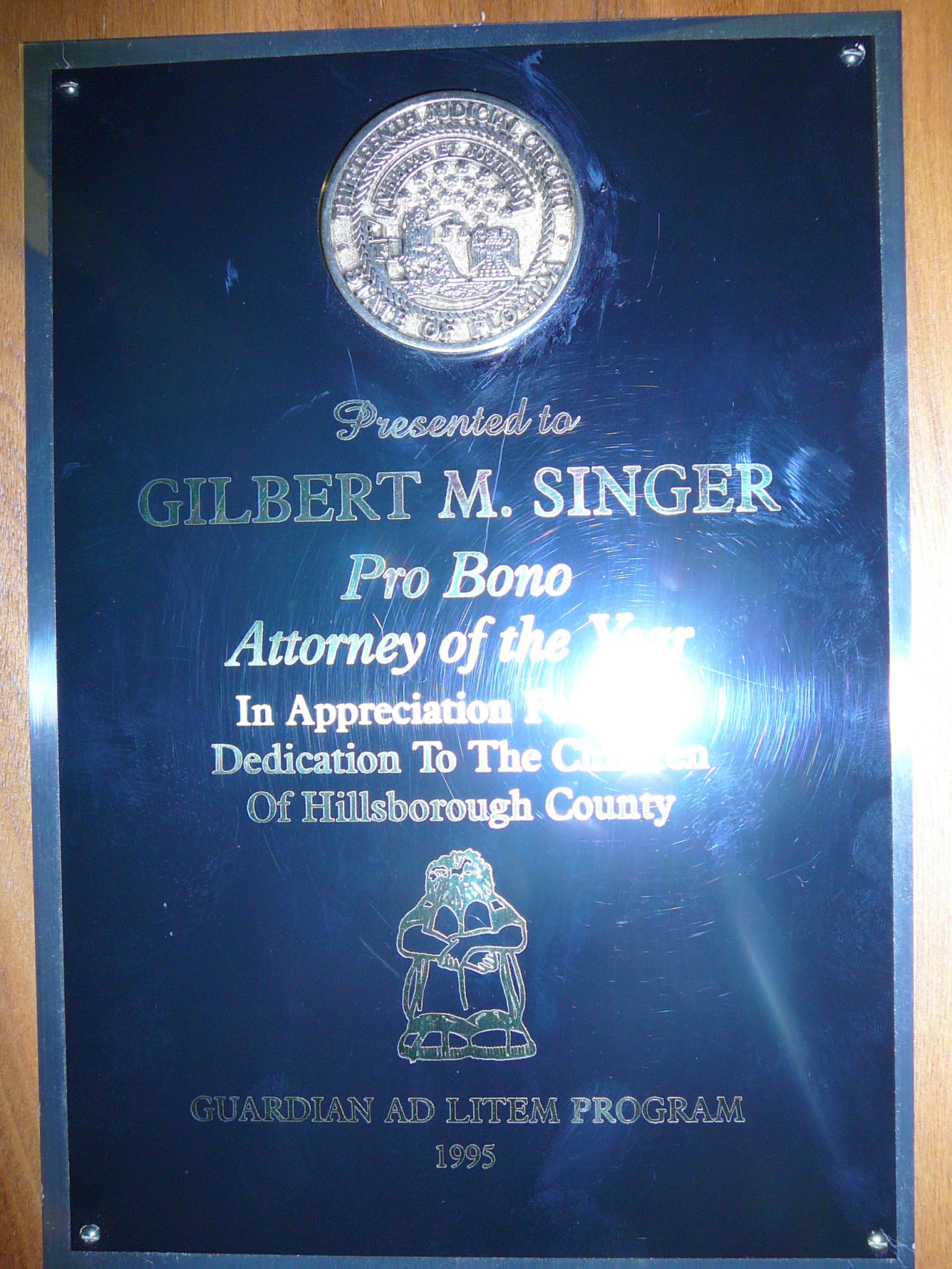 gil singer pro bono attorney or the year
