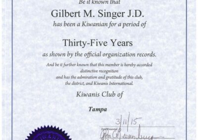 Florida Debt Collection Attorney Gil Singer Kiwanis